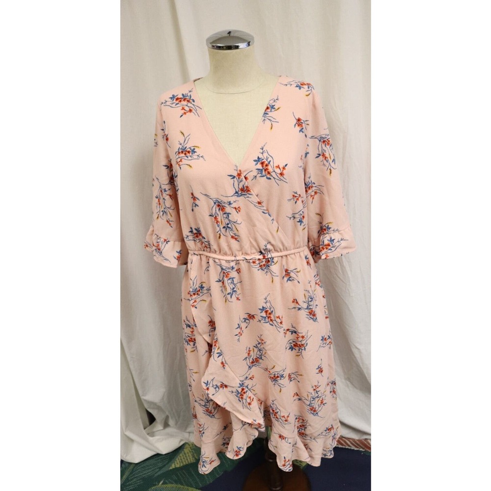 Studio B by Bobeau Pink Floral Dress XL (1)